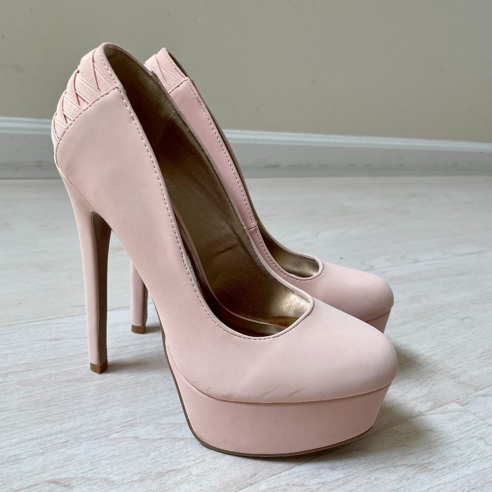 Charlotte Russe Ravish Blush Platform High Heels with Box